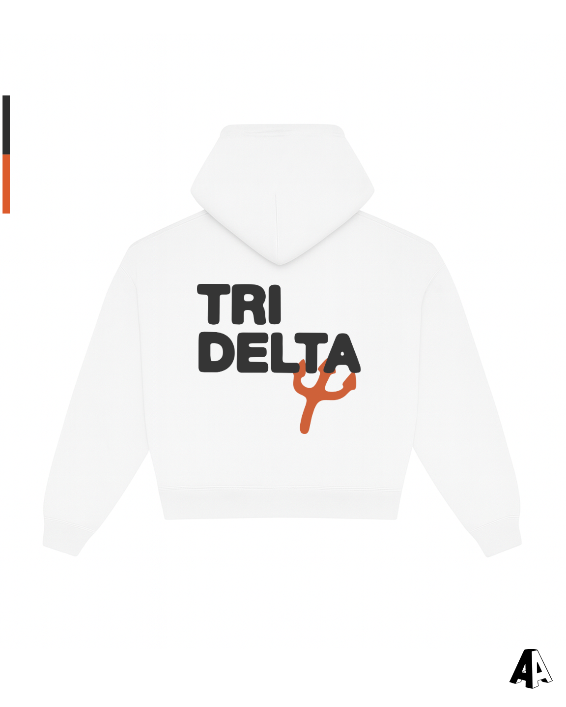 Delta Delta Delta Free Spirit White Hoodie by Alpha Apparel Co. – back view