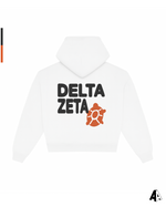 Delta Zeta Free Spirit White Hoodie by Alpha Apparel Co. – back view