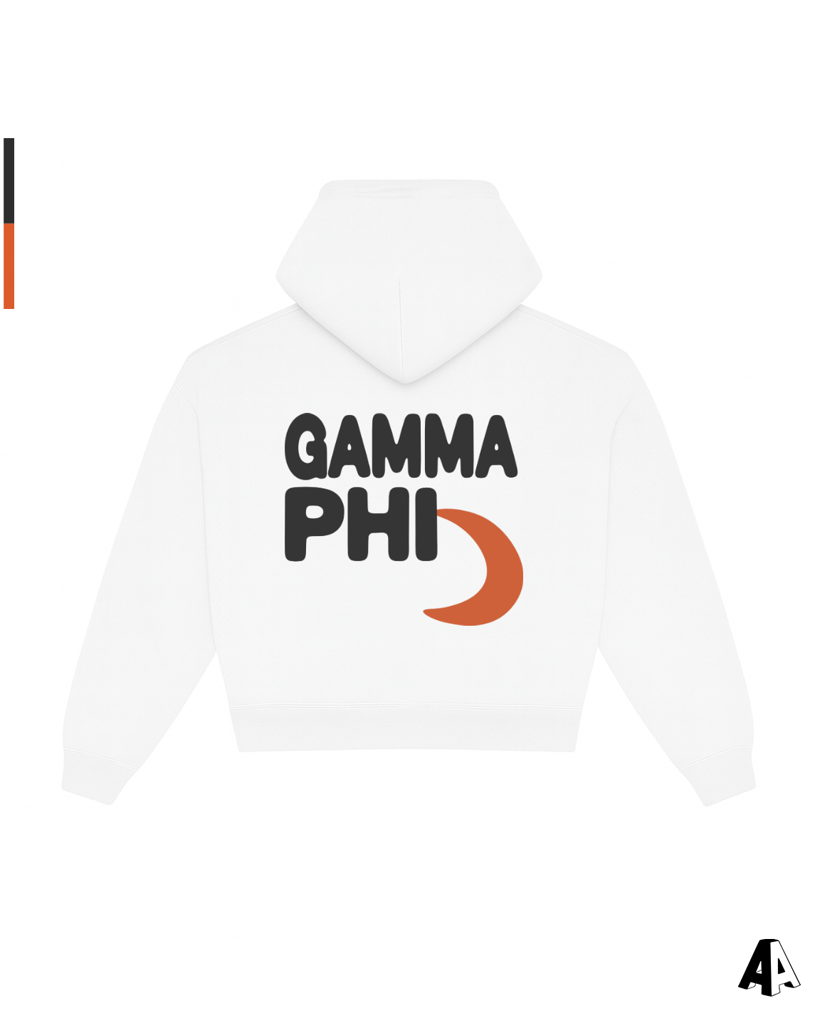 Gamma Phi Beta Free Spirit White Hoodie by Alpha Apparel Co. – back view