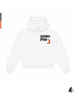 Gamma Phi Beta Free Spirit White Hoodie by Alpha Apparel Co. – front view