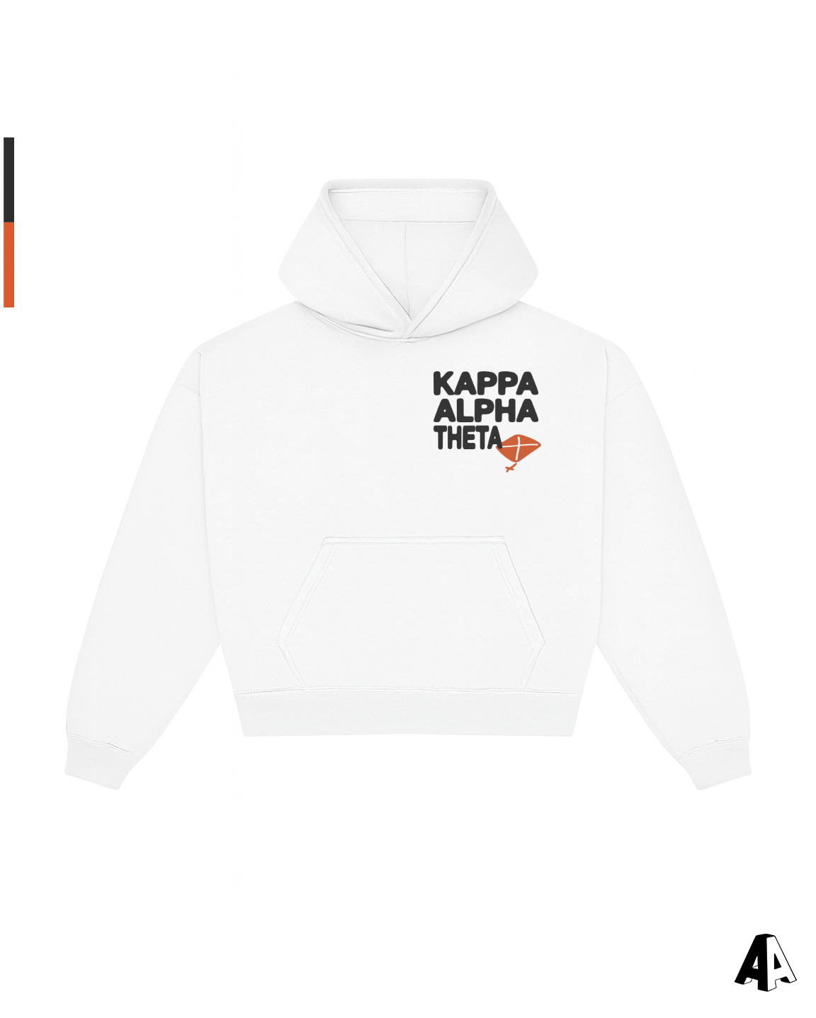 Kappa Alpha Theta Free Spirit White Hoodie by Alpha Apparel Co. – front view