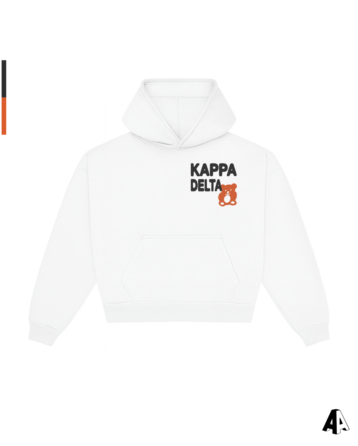 Kappa Delta Free Spirit White Hoodie by Alpha Apparel Co. – front view