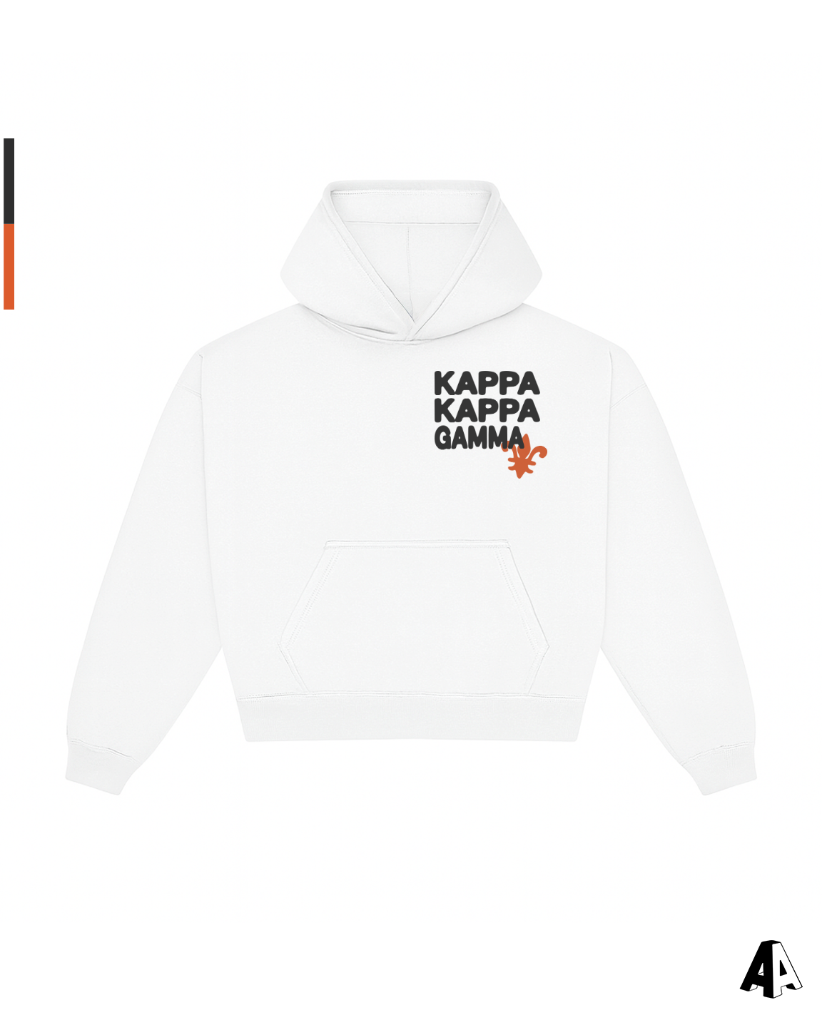 Kappa Kappa Gamma Free Spirit White Hoodie by Alpha Apparel Co. – front view