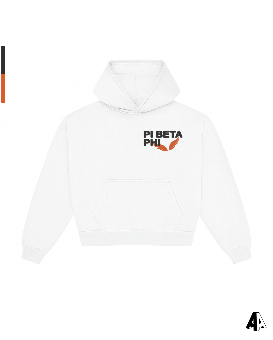 Pi Beta Phi Free Spirit White Hoodie by Alpha Apparel Co. – front view