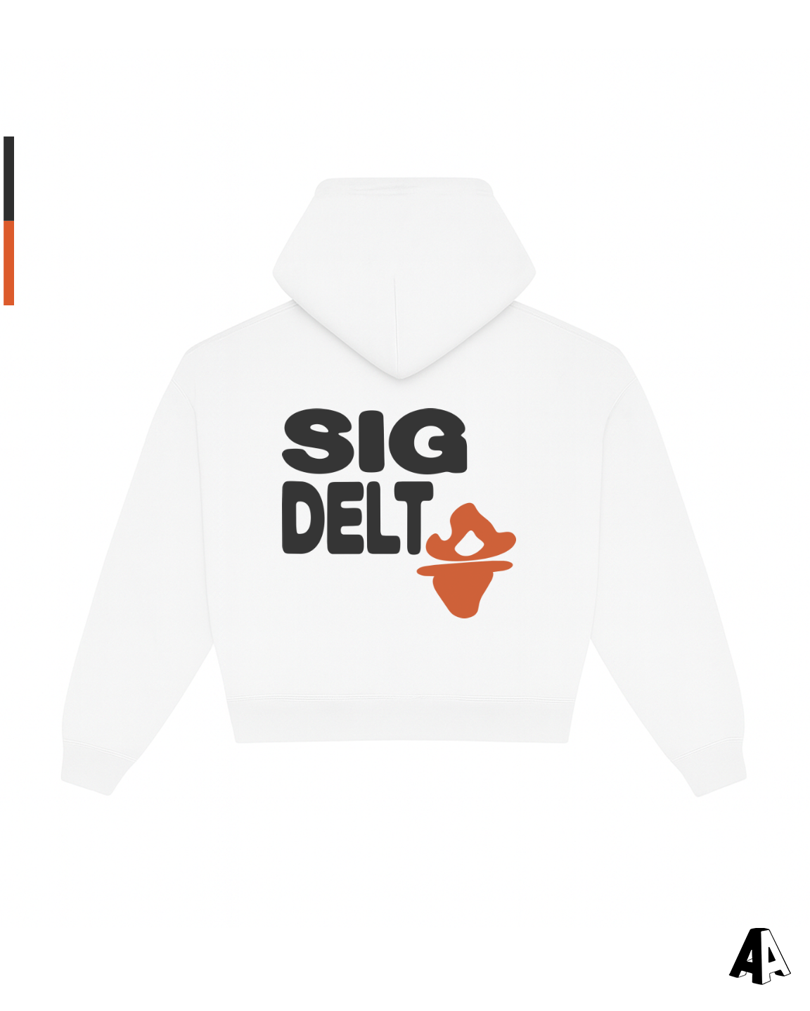Sigma Delta Tau Free Spirit White Hoodie by Alpha Apparel Co. – back view