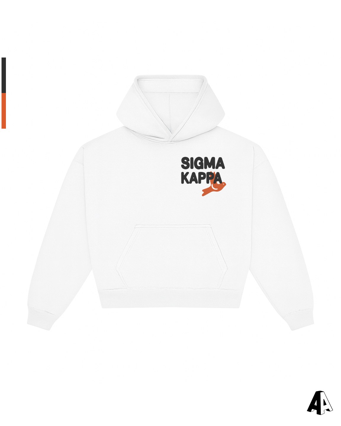 Sigma Kappa Free Spirit White Hoodie by Alpha Apparel Co. – front view
