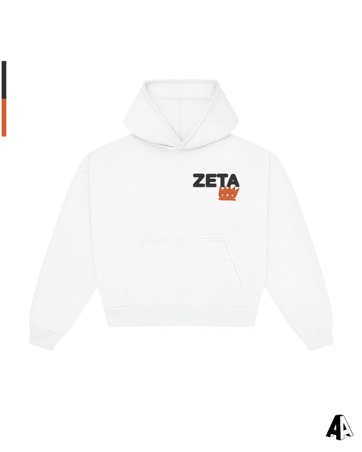 Zeta Tau Alpha Free Spirit White Hoodie by Alpha Apparel Co. – front view