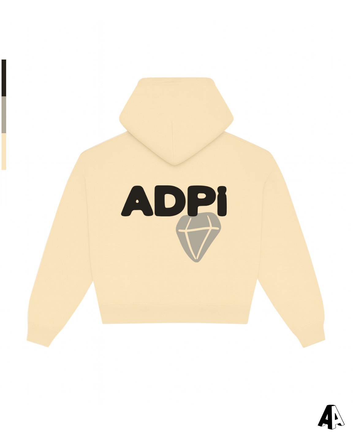 Alpha Delta Pi Free Spirit Light Yellow Hoodie by Alpha Apparel Co. – back view