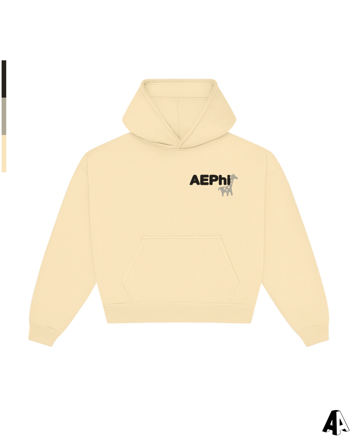 Alpha Epsilon Phi Free Spirit Light Yellow Hoodie by Alpha Apparel Co. – front view