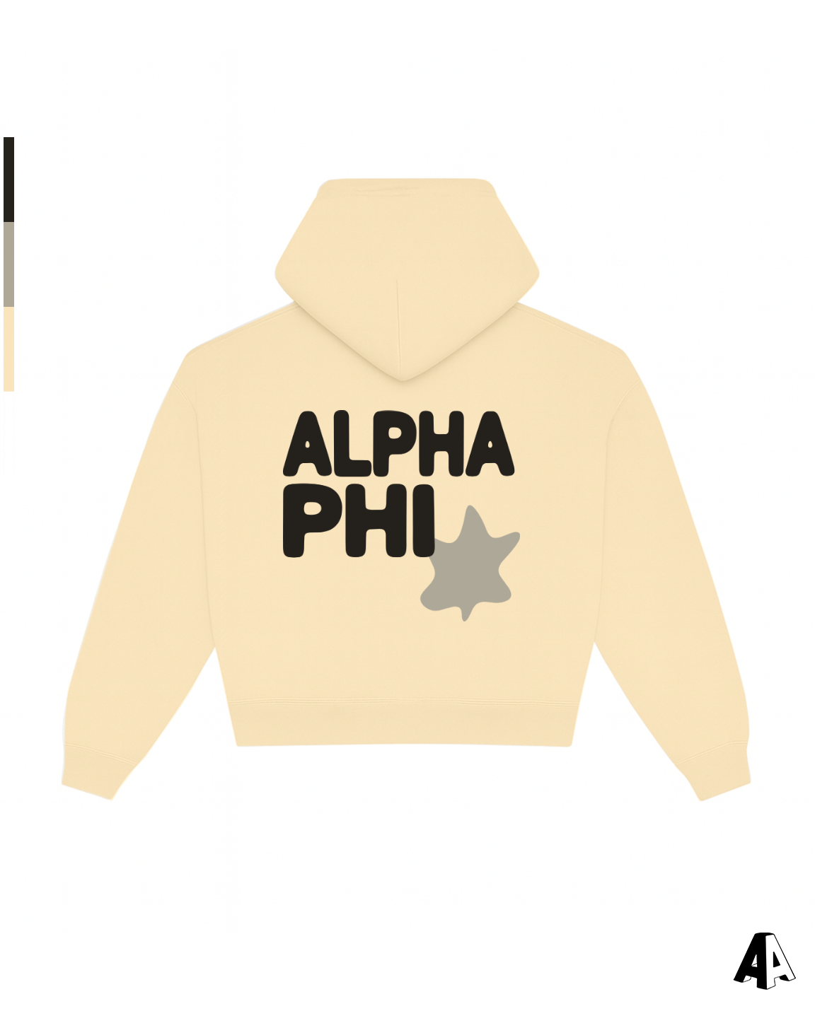 Alpha Phi Free Spirit Light Yellow Hoodie by Alpha Apparel Co. – back view