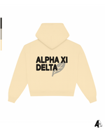 Alpha Xi Delta Free Spirit Light Yellow Hoodie by Alpha Apparel Co. – back view