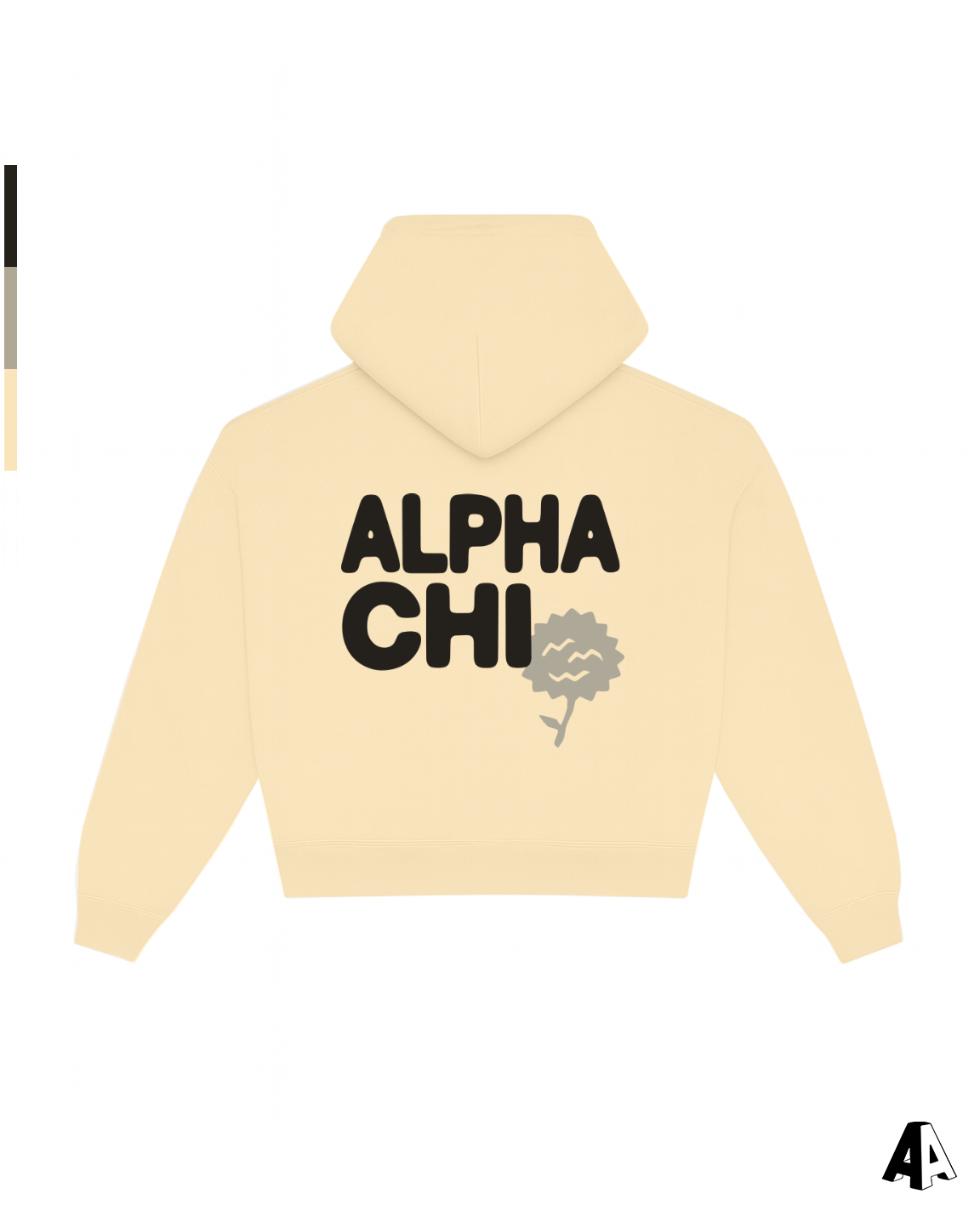 Alpha Chi Omega Free Spirit Light Yellow Hoodie by Alpha Apparel Co. – front view
