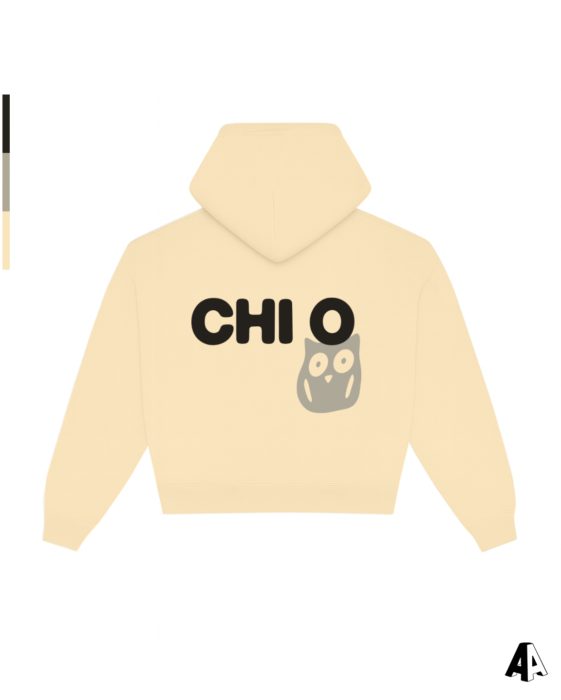 Chi Omega Free Spirit Light Yellow Hoodie by Alpha Apparel Co. – back view