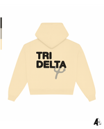 Delta Delta Delta Free Spirit Light Yellow Hoodie by Alpha Apparel Co. – back view