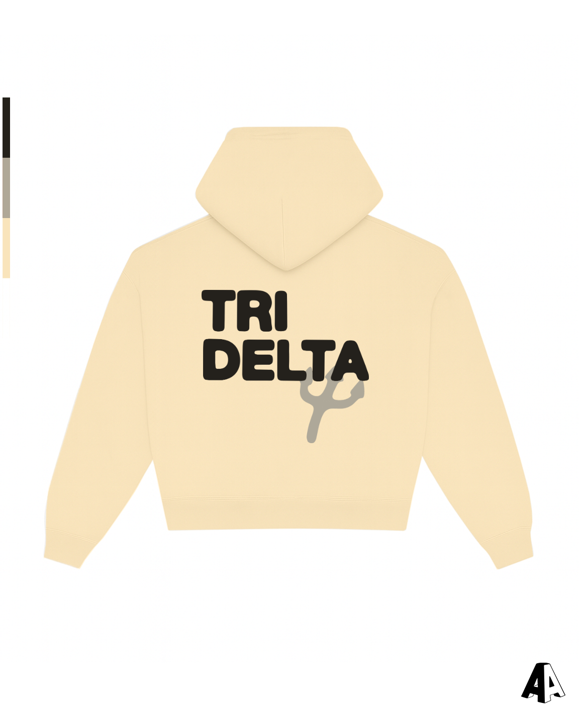 Delta Delta Delta Free Spirit Light Yellow Hoodie by Alpha Apparel Co. – back view