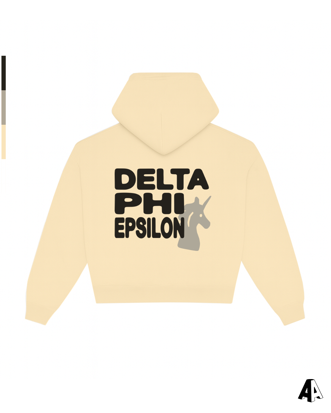 Delta Phi Epsilon Free Spirit Light Yellow Hoodie by Alpha Apparel Co. – back view