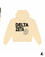 Delta Zeta Free Spirit Light Yellow Hoodie by Alpha Apparel Co. – back view