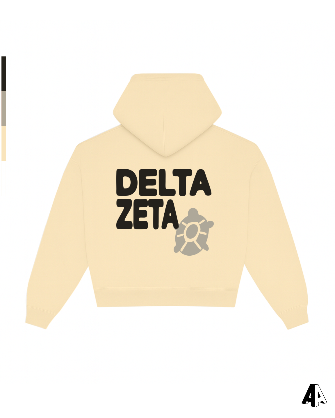 Delta Zeta Free Spirit Light Yellow Hoodie by Alpha Apparel Co. – back view