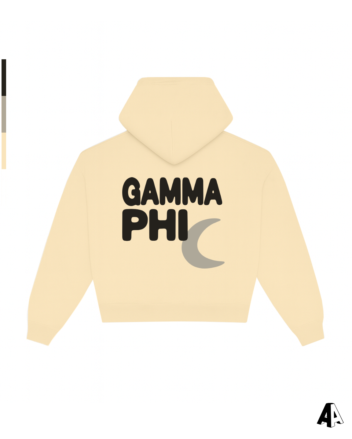 Gamma Phi Beta Free Spirit Light Yellow Hoodie by Alpha Apparel Co. – back view