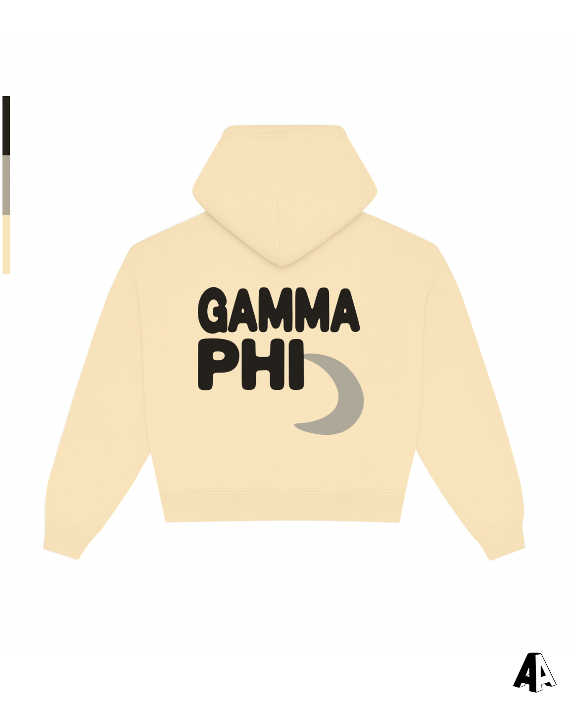 Gamma Phi Beta Free Spirit Light Yellow Hoodie by Alpha Apparel Co. – back view