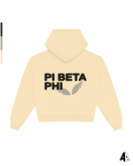 Pi Beta Phi Free Spirit Light Yellow Hoodie by Alpha Apparel Co. – back view