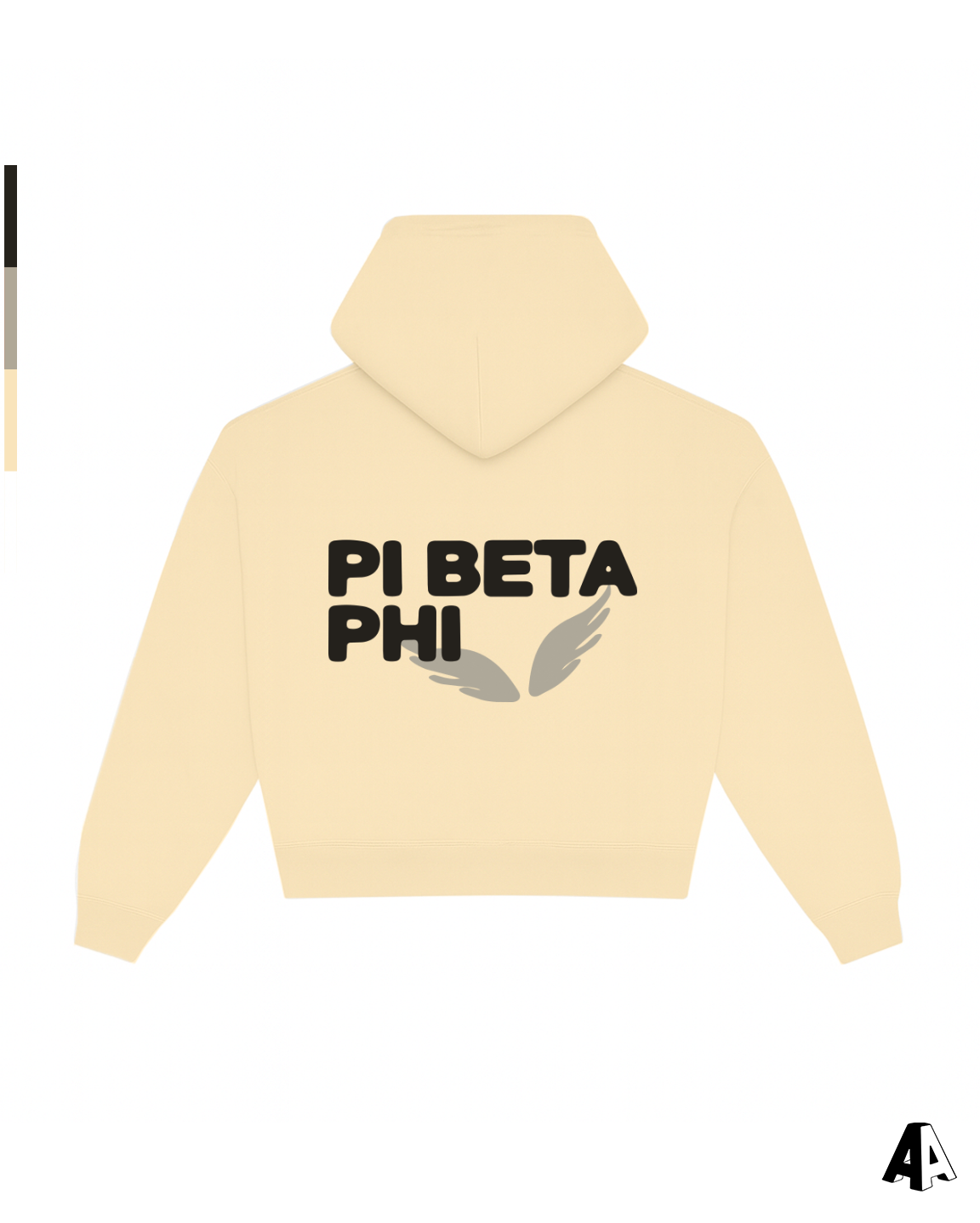 Pi Beta Phi Free Spirit Light Yellow Hoodie by Alpha Apparel Co. – back view