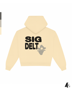 Sigma Delta Tau Free Spirit Light Yellow Hoodie by Alpha Apparel Co. – back view