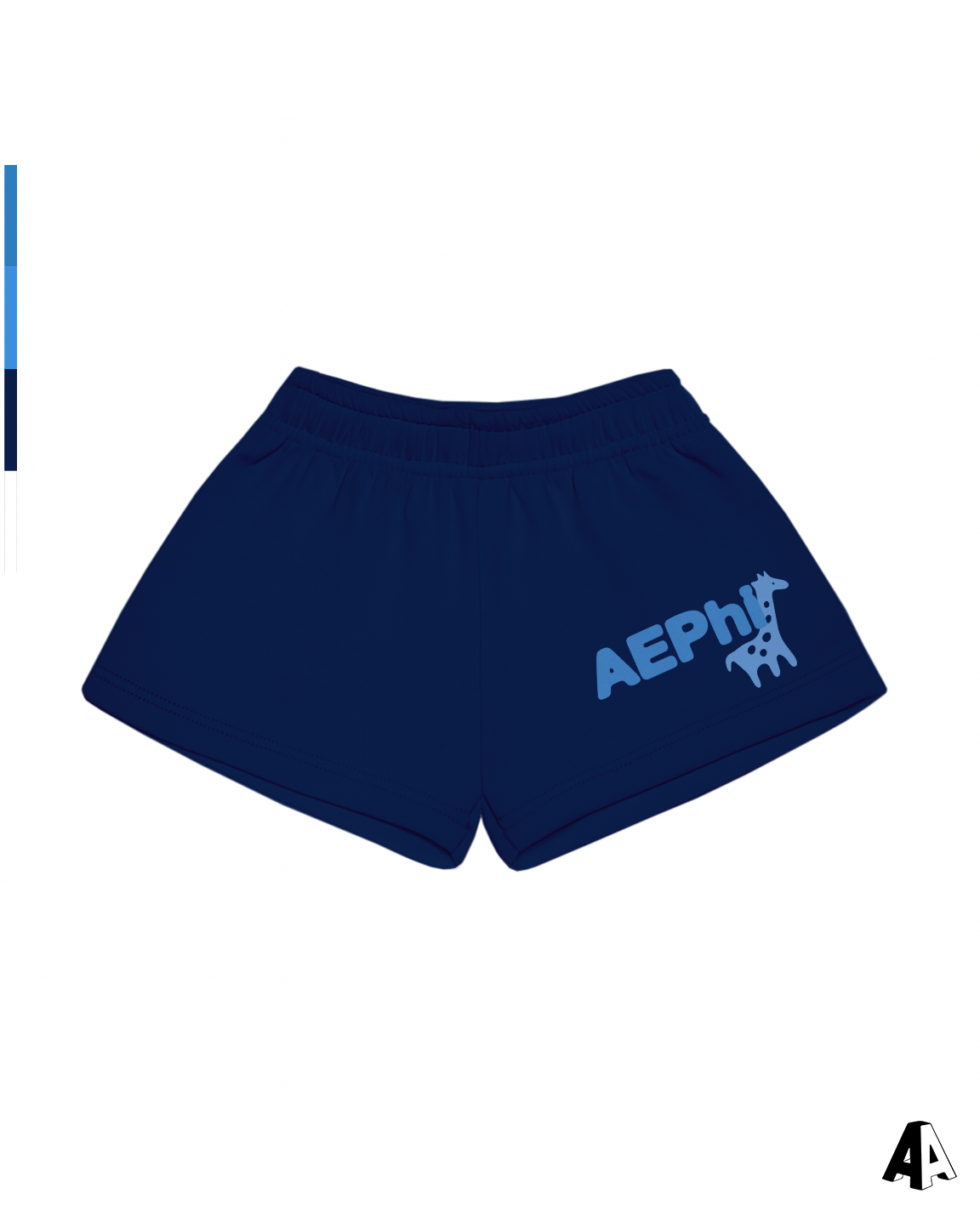 Alpha Epsilon Phi Free Spirit Navy Shorts by Alpha Apparel Co. – front view