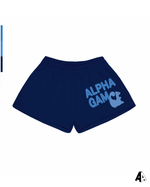Alpha Gamma Delta Free Spirit Navy Shorts by Alpha Apparel Co. – front view