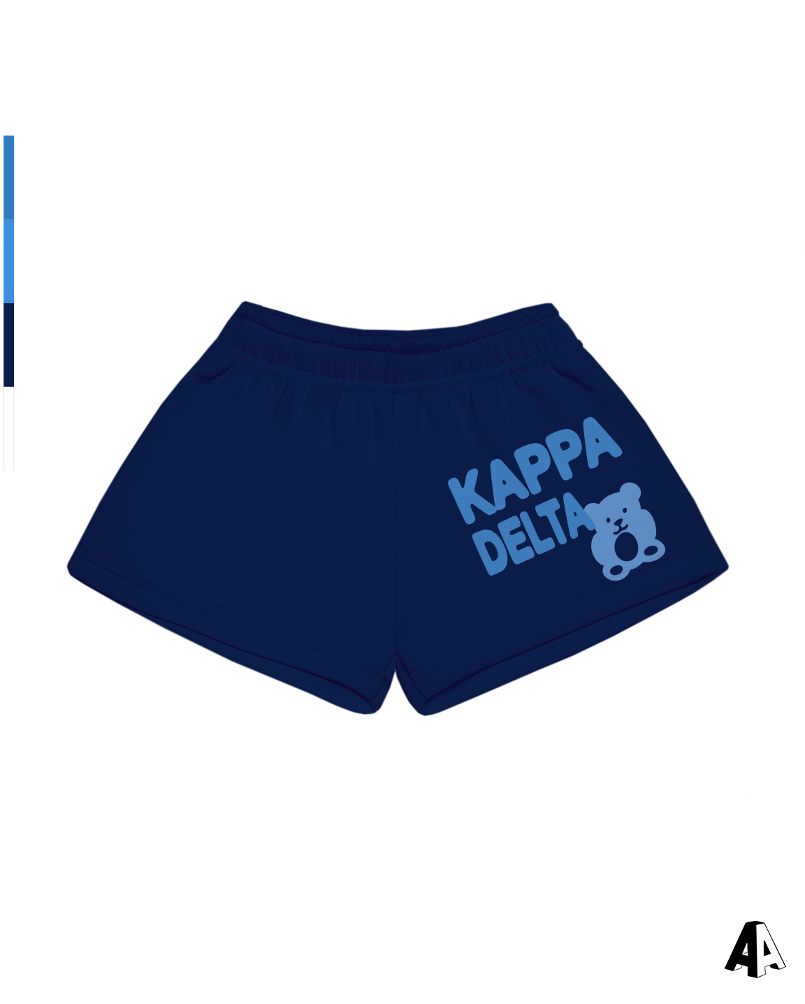 Kappa Delta Free Spirit Navy Shorts by Alpha Apparel Co. – front view