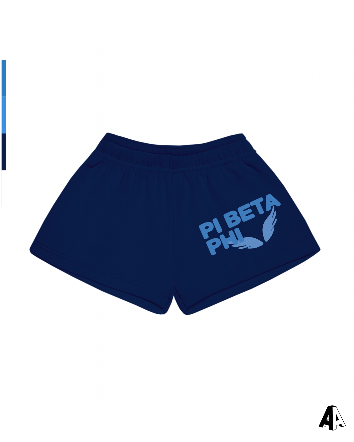 Pi Beta Phi Free Spirit Navy Shorts by Alpha Apparel Co. – front view