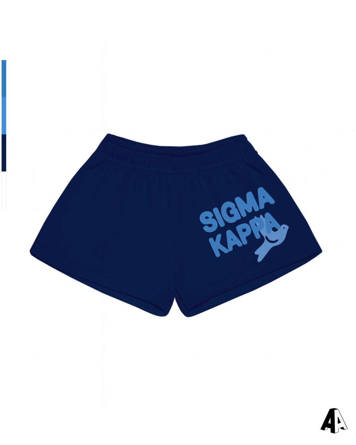 Sigma Kappa Free Spirit Navy Shorts by Alpha Apparel Co. – front view