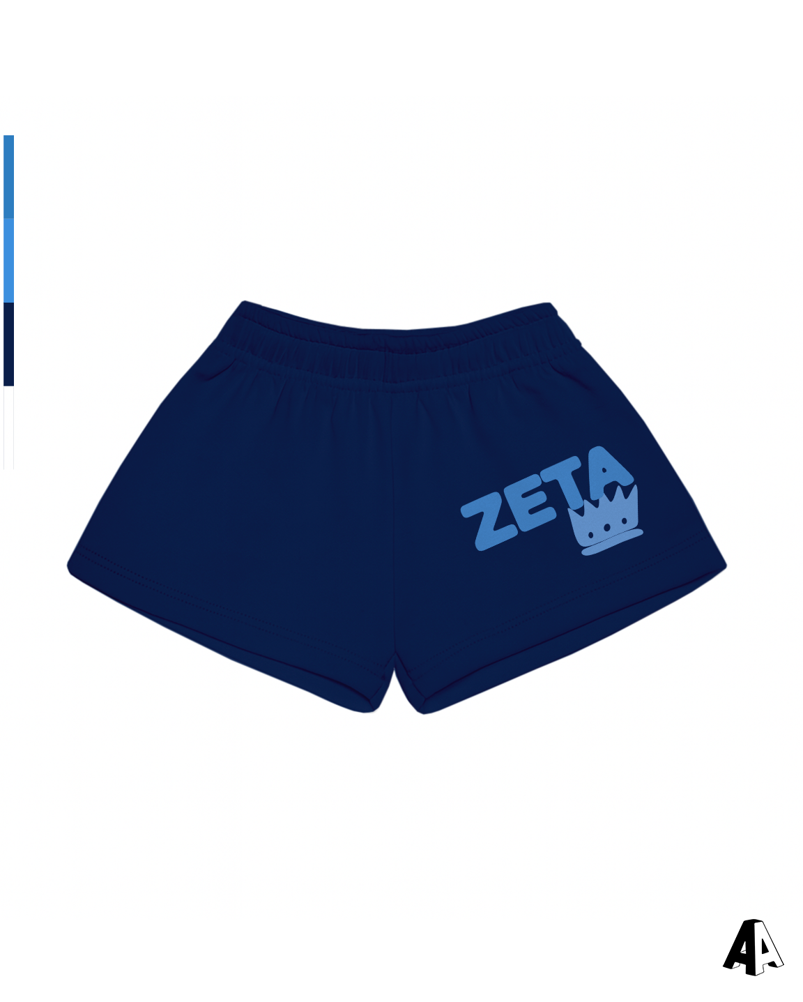 Zeta Tau Alpha Free Spirit Navy Shorts by Alpha Apparel Co. – front view
