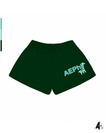 Alpha Epsilon Phi Free Spirit Forest Green Shorts by Alpha Apparel Co. – front view