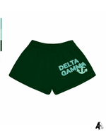 Delta Gamma Free Spirit Forest Green Shorts by Alpha Apparel Co. – front view