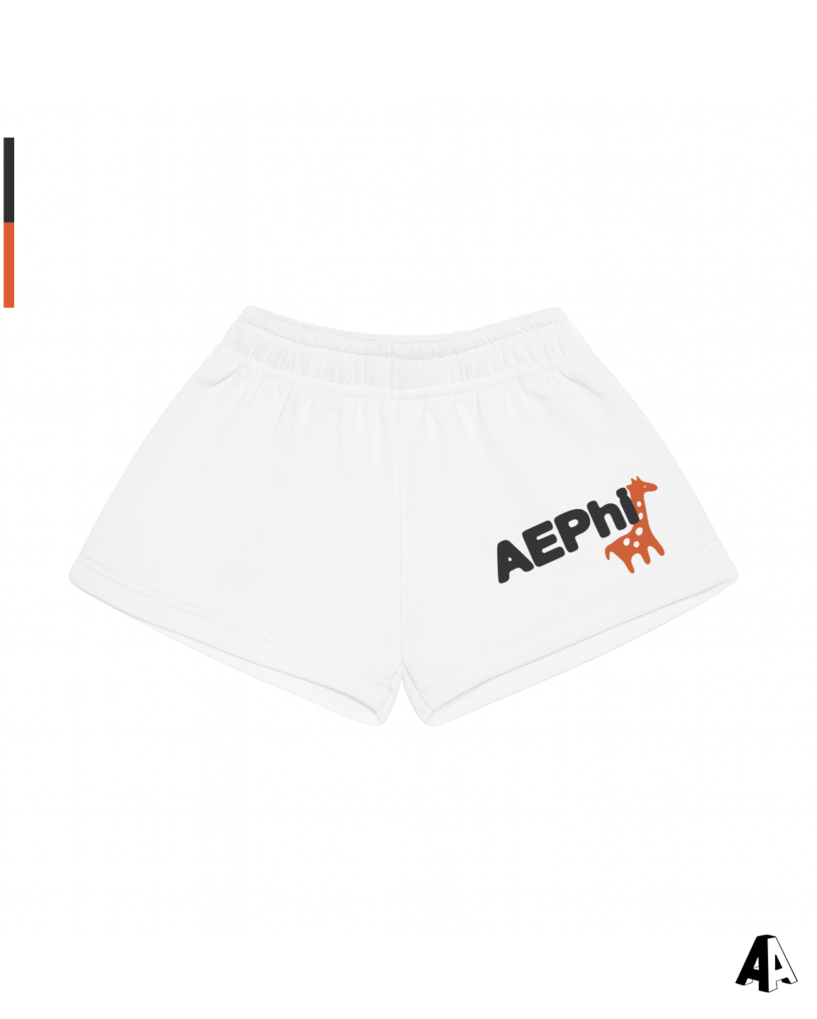 Alpha Epsilon Phi Free Spirit White Shorts by Alpha Apparel Co. – front view