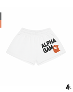 Alpha Gamma Delta Free Spirit White Shorts by Alpha Apparel Co. – front view