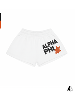 Alpha Phi Free Spirit White Shorts by Alpha Apparel Co. – front view