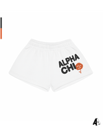 Alpha Chi Omega Free Spirit White Shorts by Alpha Apparel Co. – front view