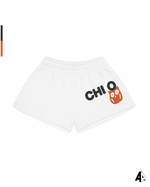 Chi Omega Free Spirit White Shorts by Alpha Apparel Co. – front view