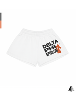 Delta Phi Epsilon Free Spirit White Shorts by Alpha Apparel Co. – front view