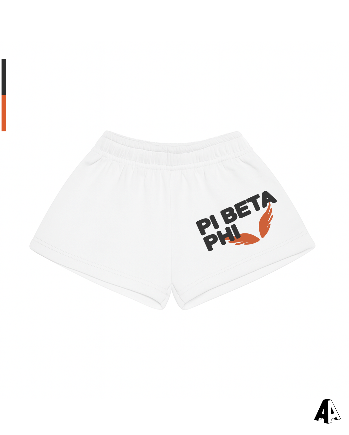 Pi Beta Phi Free Spirit White Shorts by Alpha Apparel Co. – front view