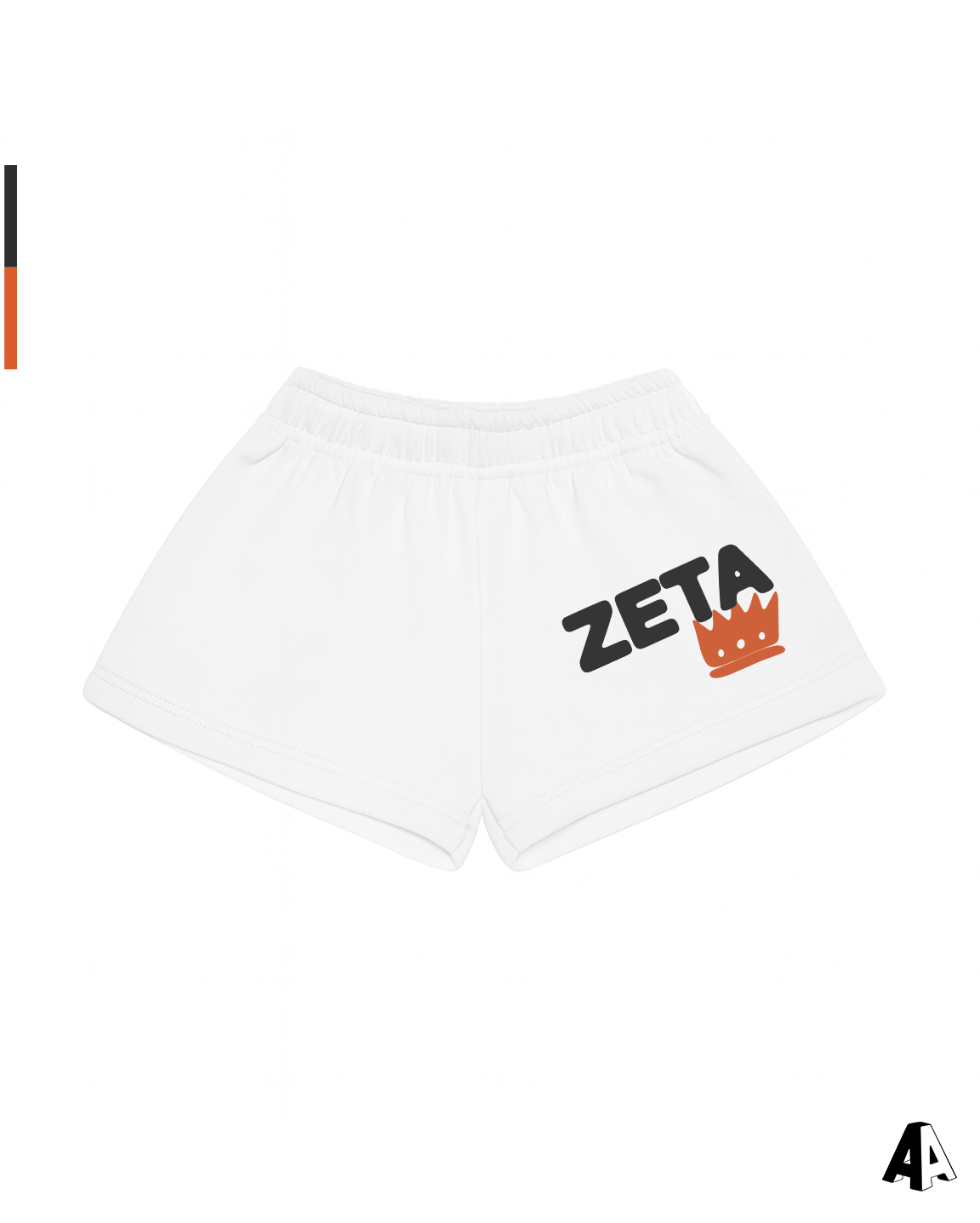 Zeta Tau Alpha Free Spirit White Shorts by Alpha Apparel Co. – front view