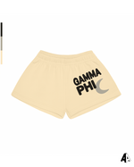 Gamma Phi Beta Free Spirit Light Yellow Shorts by Alpha Apparel Co. – front view