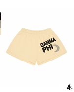 Gamma Phi Beta Free Spirit Light Yellow Shorts by Alpha Apparel Co. – front view