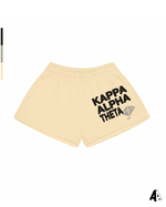Kappa Alpha Theta Free Spirit Light Yellow Shorts by Alpha Apparel Co. – front view