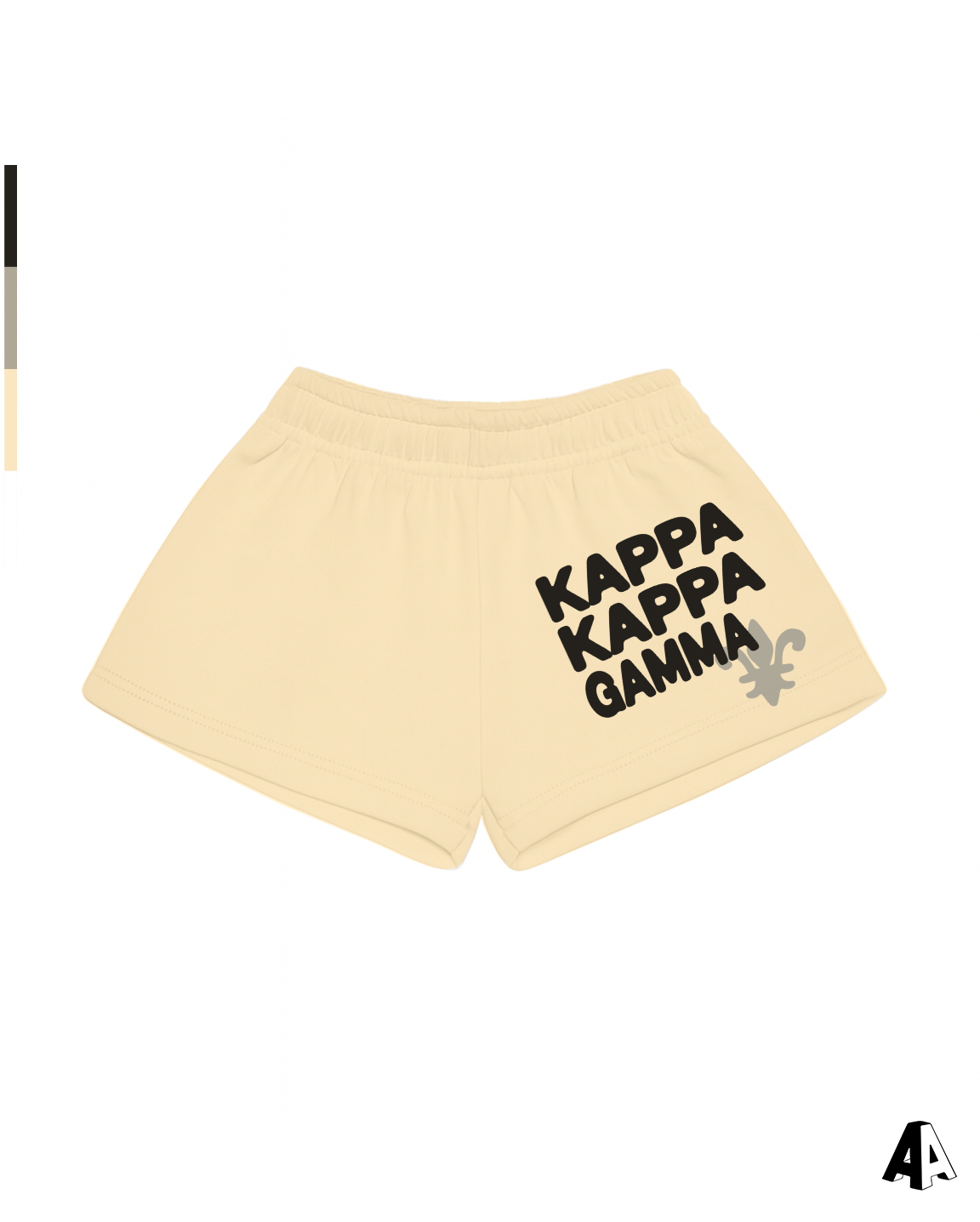 Kappa Kappa Gamma Free Spirit Light Yellow Shorts by Alpha Apparel Co. – front view