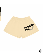 Pi Beta Phi Free Spirit Light Yellow Shorts by Alpha Apparel Co. – front view