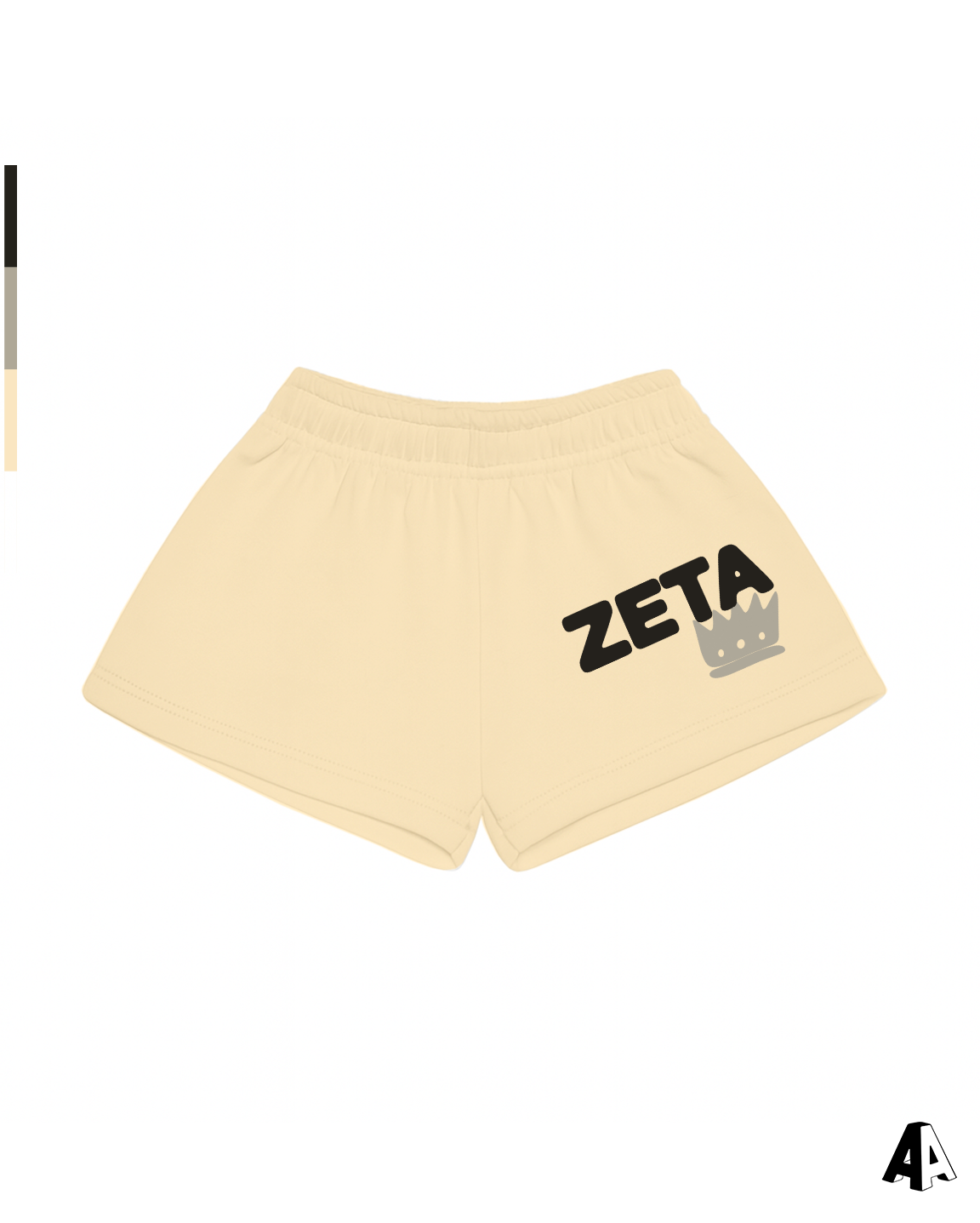 Zeta Tau Alpha Free Spirit Light Yellow Shorts by Alpha Apparel Co. – front view