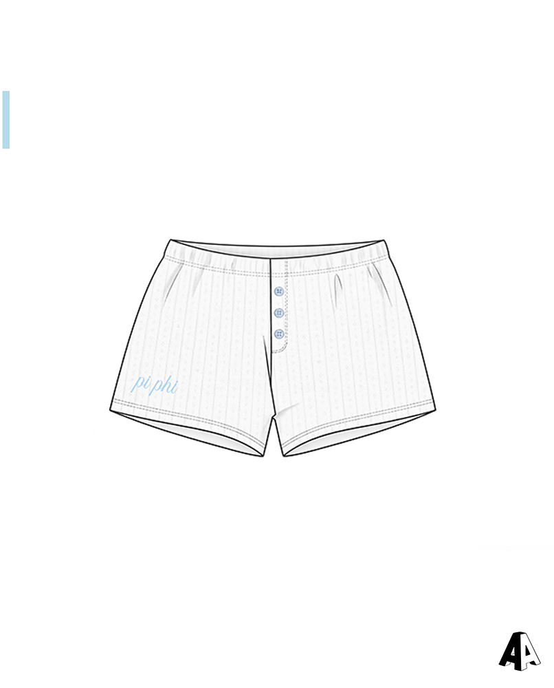 Script Pointelle Shorts Pi Beta Phi University of Michigan Ann Arbor
